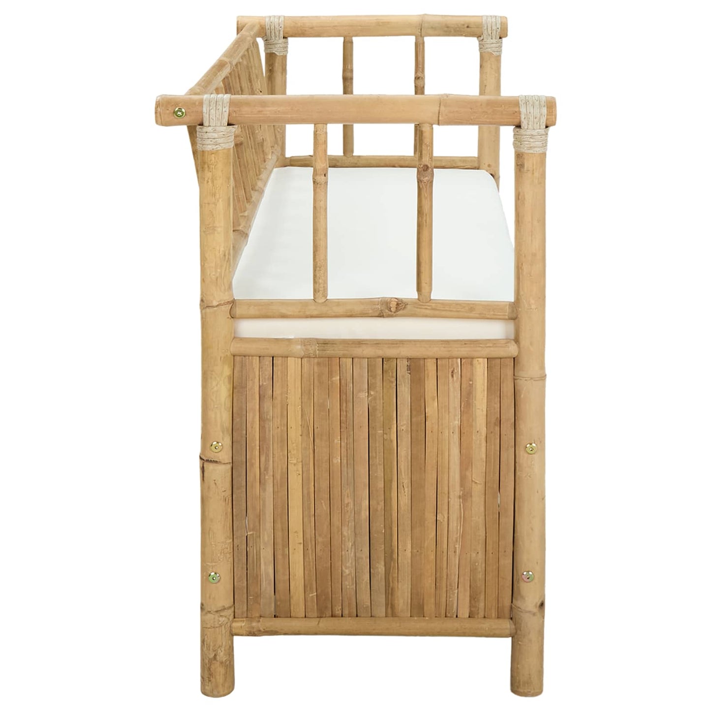 vidaXL Garden Storage Bench 110 x 47 x 80 cm Bamboo Natural - Brown - 30896