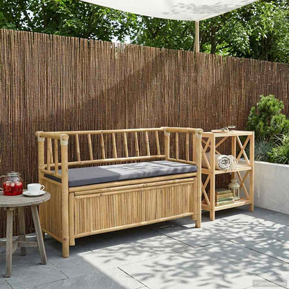 vidaXL Garden Storage Bench 110 x 47 x 80 cm Bamboo Natural - Brown - 30897