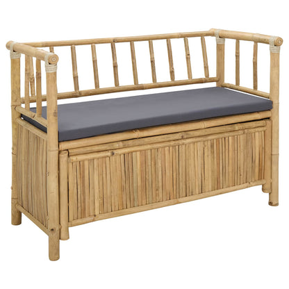 vidaXL Garden Storage Bench 110 x 47 x 80 cm Bamboo Natural - Brown - 30897