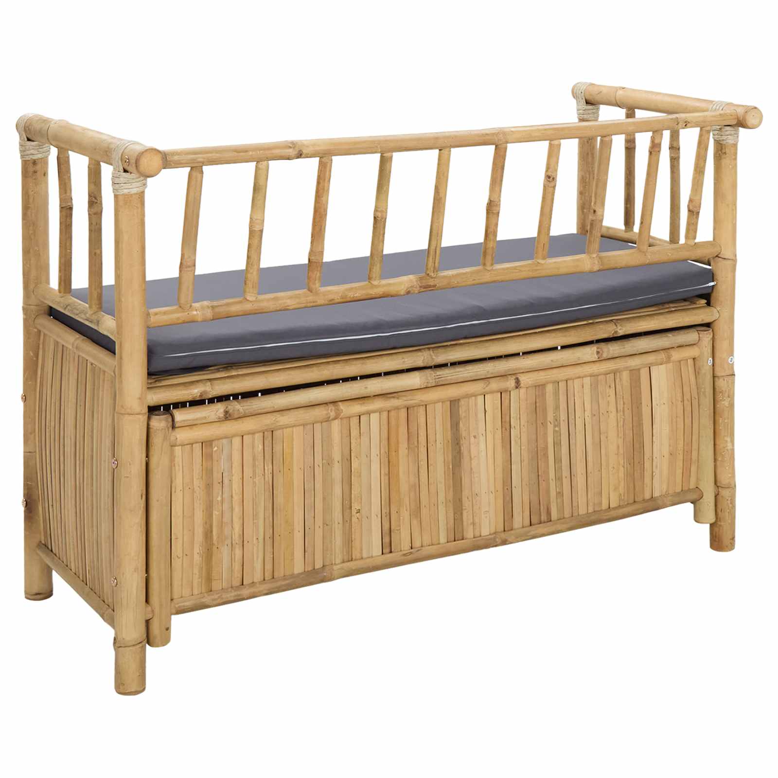 vidaXL Garden Storage Bench 110 x 47 x 80 cm Bamboo Natural - Brown - 30897