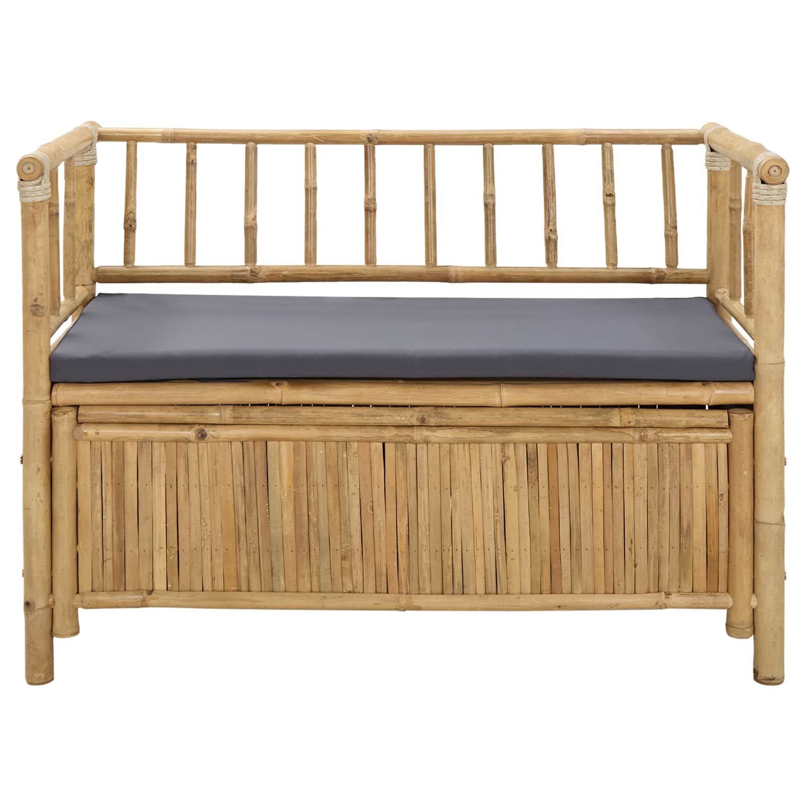 vidaXL Garden Storage Bench 110 x 47 x 80 cm Bamboo Natural - Brown - 30897