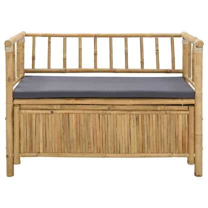 vidaXL Garden Storage Bench 110 x 47 x 80 cm Bamboo Natural - Brown - 30897