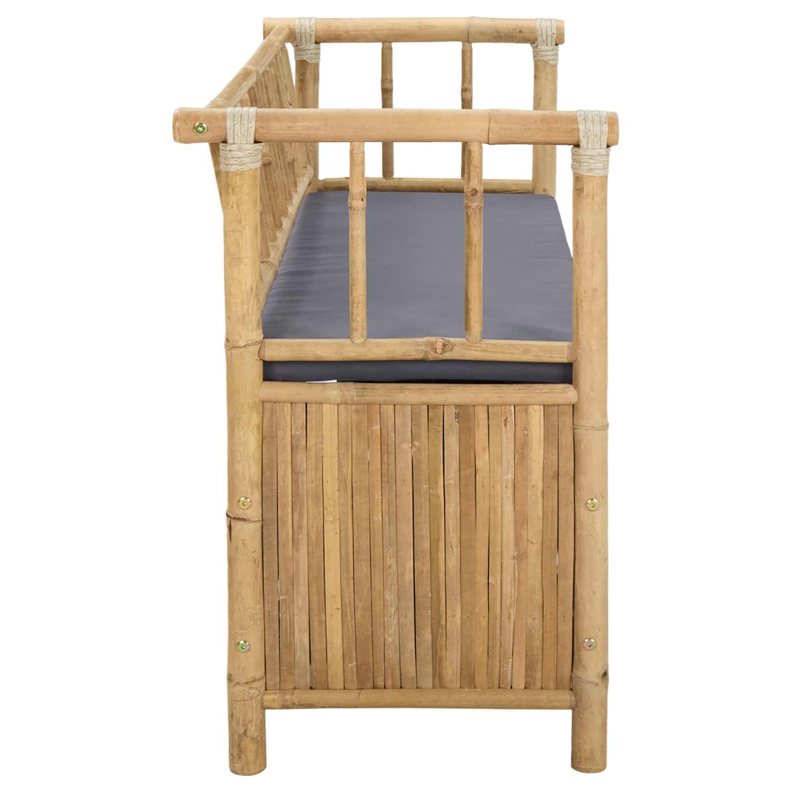 vidaXL Garden Storage Bench 110 x 47 x 80 cm Bamboo Natural - Brown - 30897