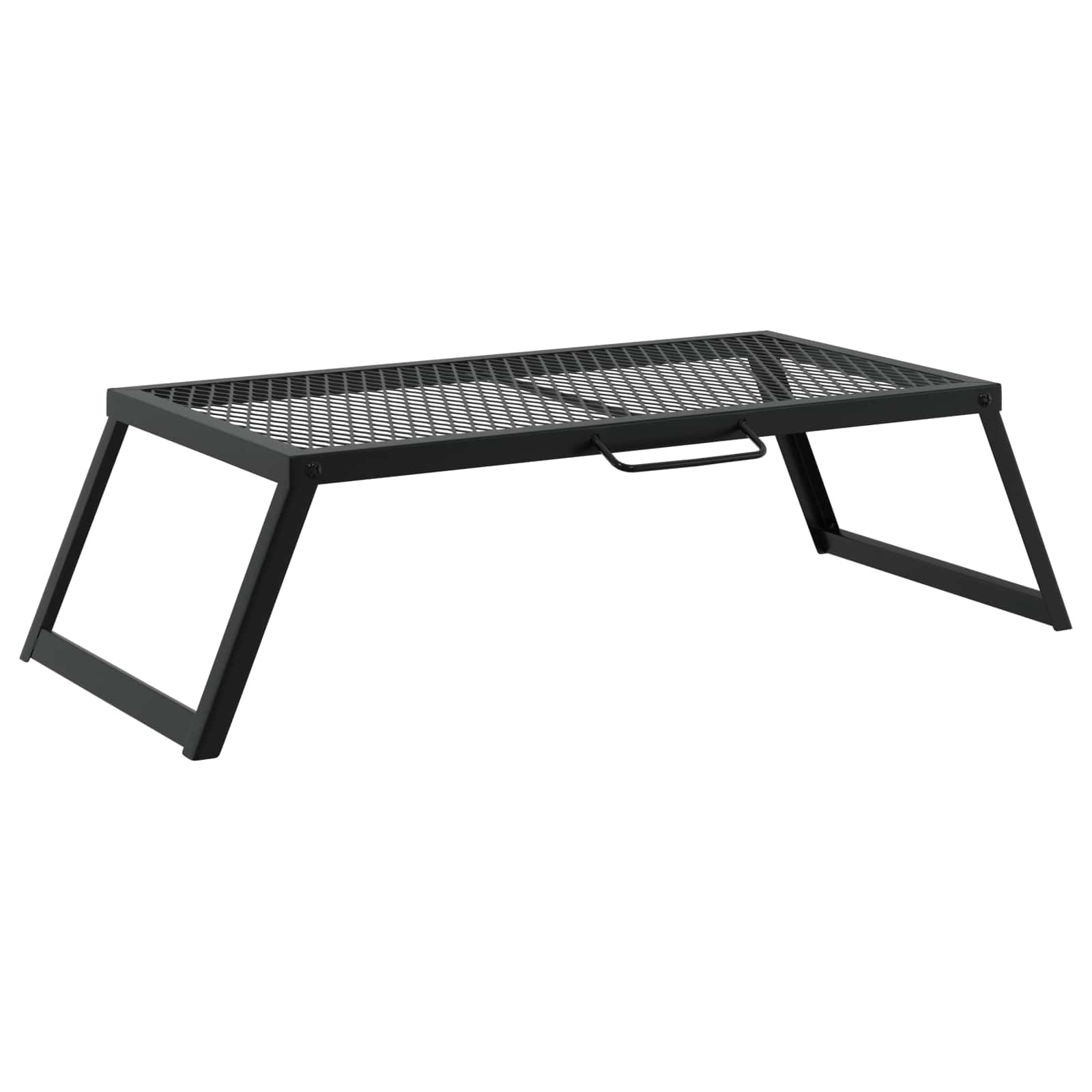 vidaXL Foldable Camping Grill Folding Black 58 x 31 x 2 cm Alloy Steel