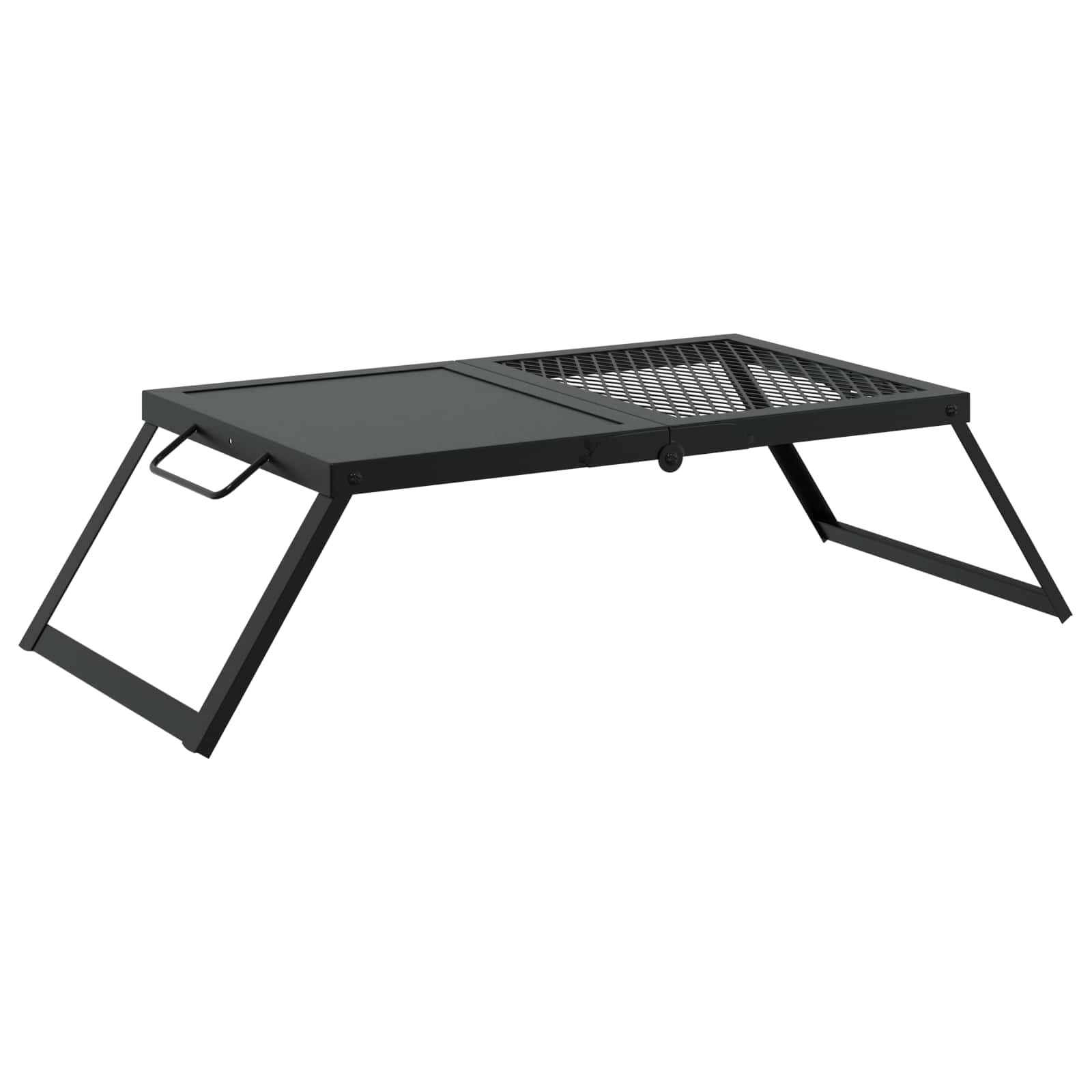 vidaXL Foldable Camping Grill Black 31.5 x 26.5 x 4 cm Alloy Steel