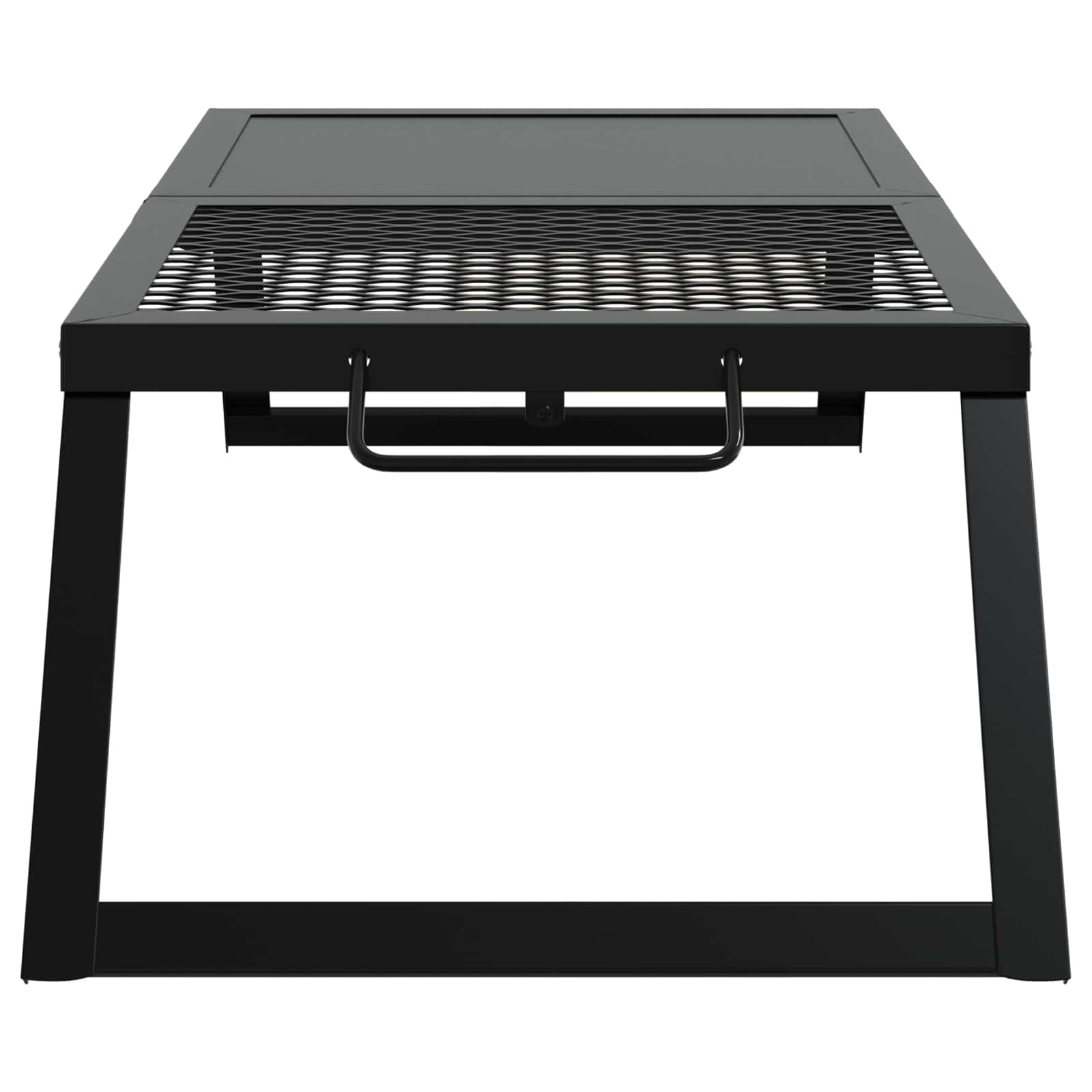 vidaXL Foldable Camping Grill Black 31.5 x 26.5 x 4 cm Alloy Steel