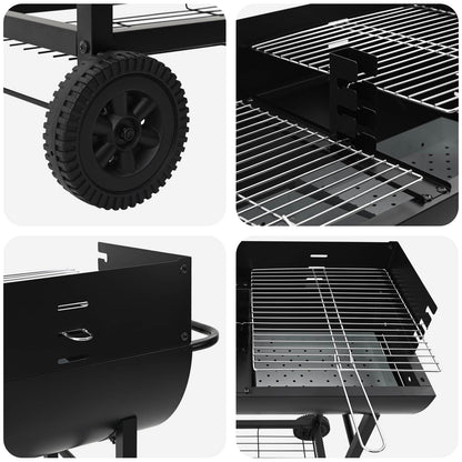 vidaXL Charcoal grill 96.5 x 42.5 x 88.5 cm Black