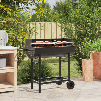 vidaXL Charcoal grill 96.5 x 42.5 x 88.5 cm Black
