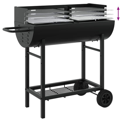 vidaXL Charcoal grill 96.5 x 42.5 x 88.5 cm Black