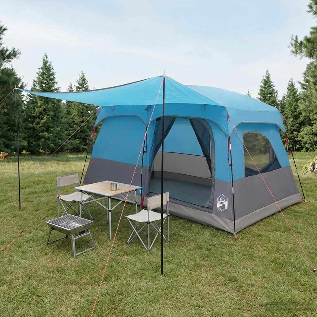 vidaXL Family Tent 6-Person Blue Polyester - 320 x 210 x 180 cm