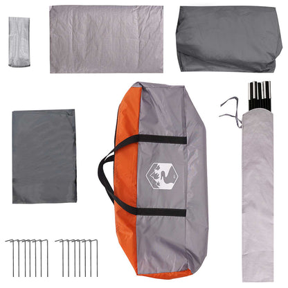 vidaXL Family Tent 6-Person Grey and Orange Polyester - 320 x 210 x 180 cm