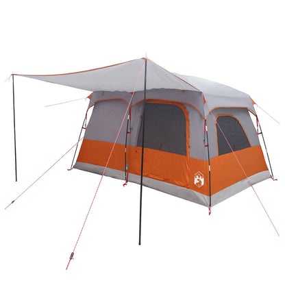 vidaXL Family Tent 6-Person Grey and Orange Polyester - 320 x 210 x 180 cm