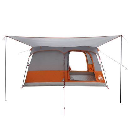 vidaXL Family Tent 6-Person Grey and Orange Polyester - 320 x 210 x 180 cm