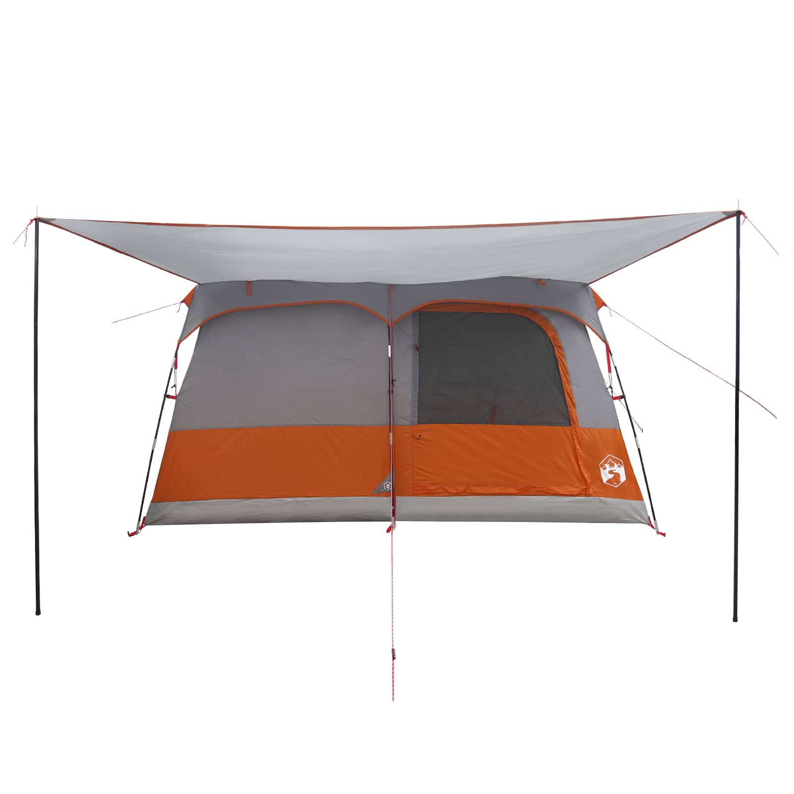 vidaXL Family Tent 6-Person Grey and Orange Polyester - 320 x 210 x 180 cm