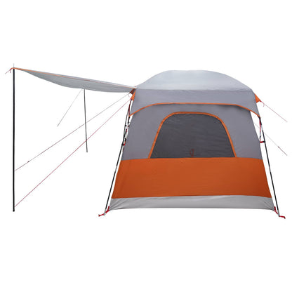 vidaXL Family Tent 6-Person Grey and Orange Polyester - 320 x 210 x 180 cm