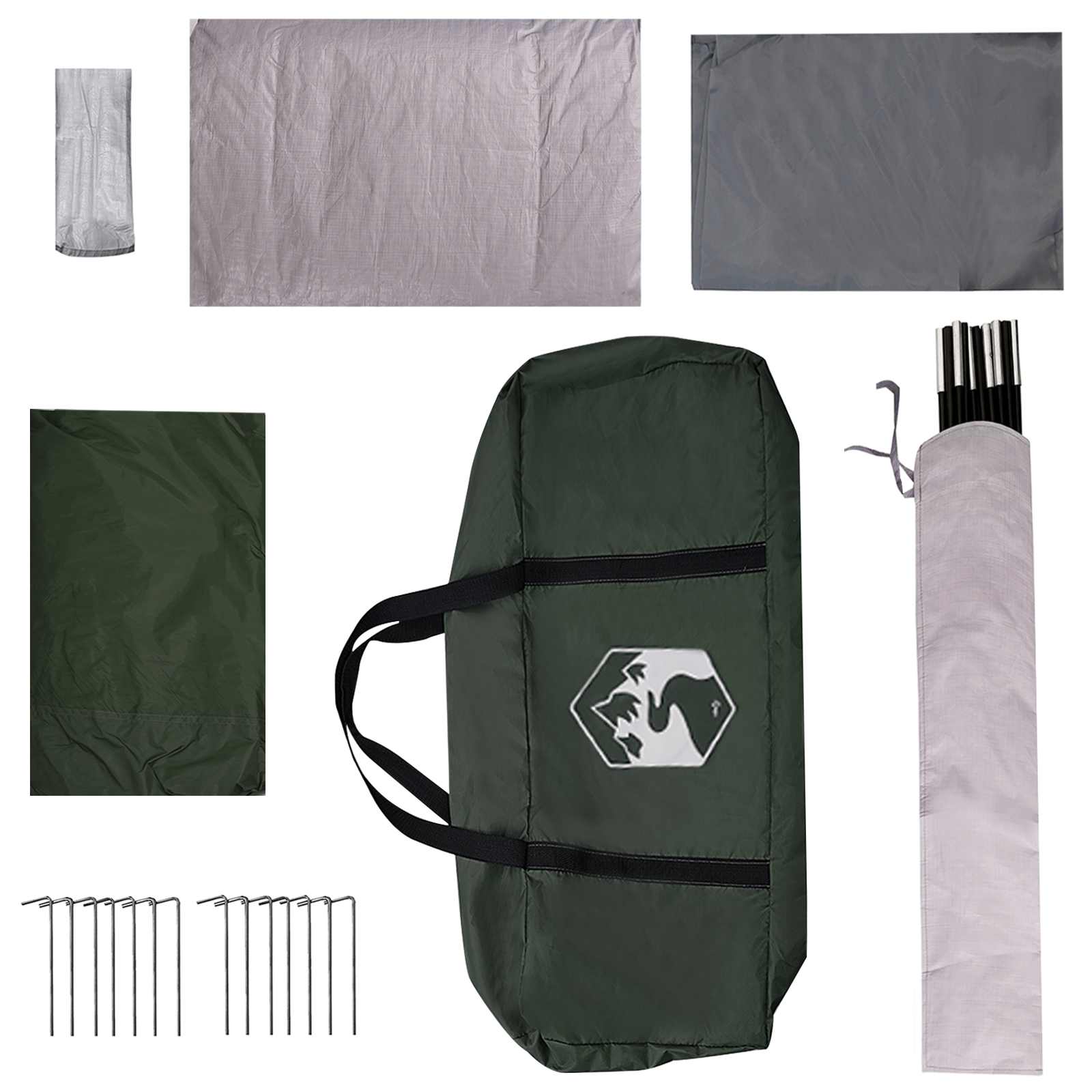 vidaXL Family Tent 6-Person Army Green Polyester - 320 x 210 x 180 cm