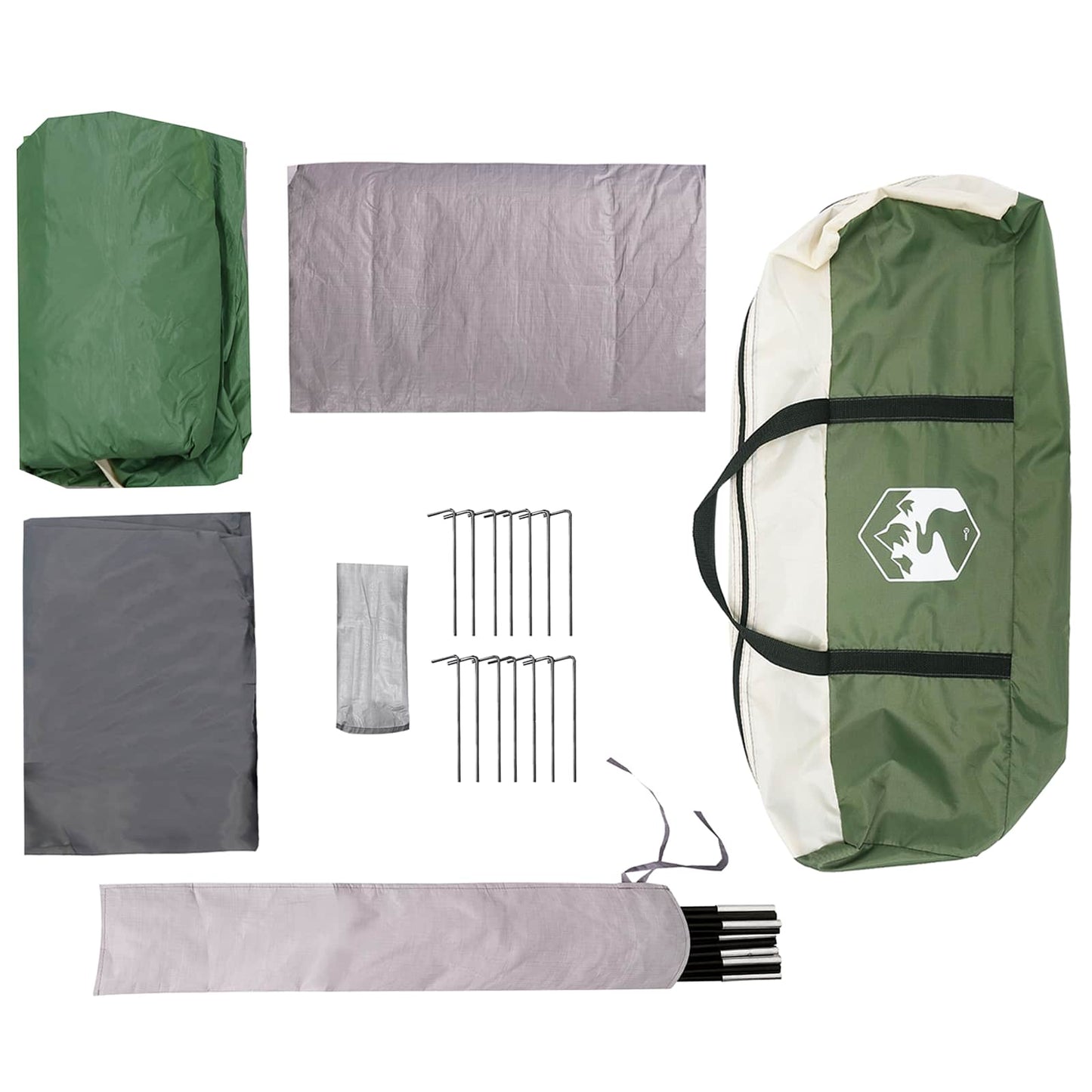 vidaXL Family Tent 8-Person Green Polyester - 380 x 260 x 190 cm