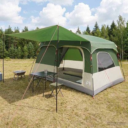 vidaXL Family Tent 8-Person Green Polyester - 380 x 260 x 190 cm