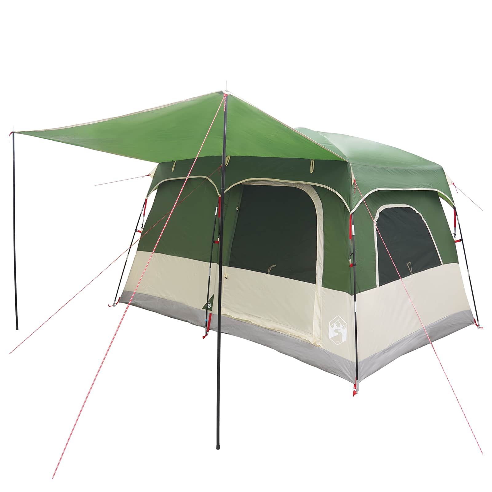 vidaXL Family Tent 8-Person Green Polyester - 380 x 260 x 190 cm