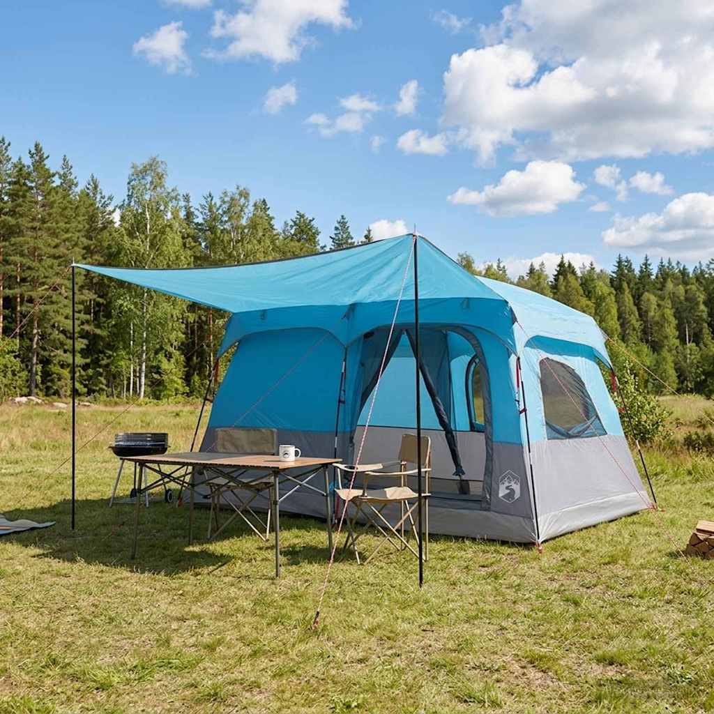 vidaXL Family Tent 8-Person Blue Polyester - 380 x 260 x 190 cm