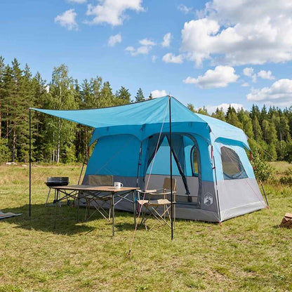 vidaXL Family Tent 8-Person Blue Polyester - 380 x 260 x 190 cm