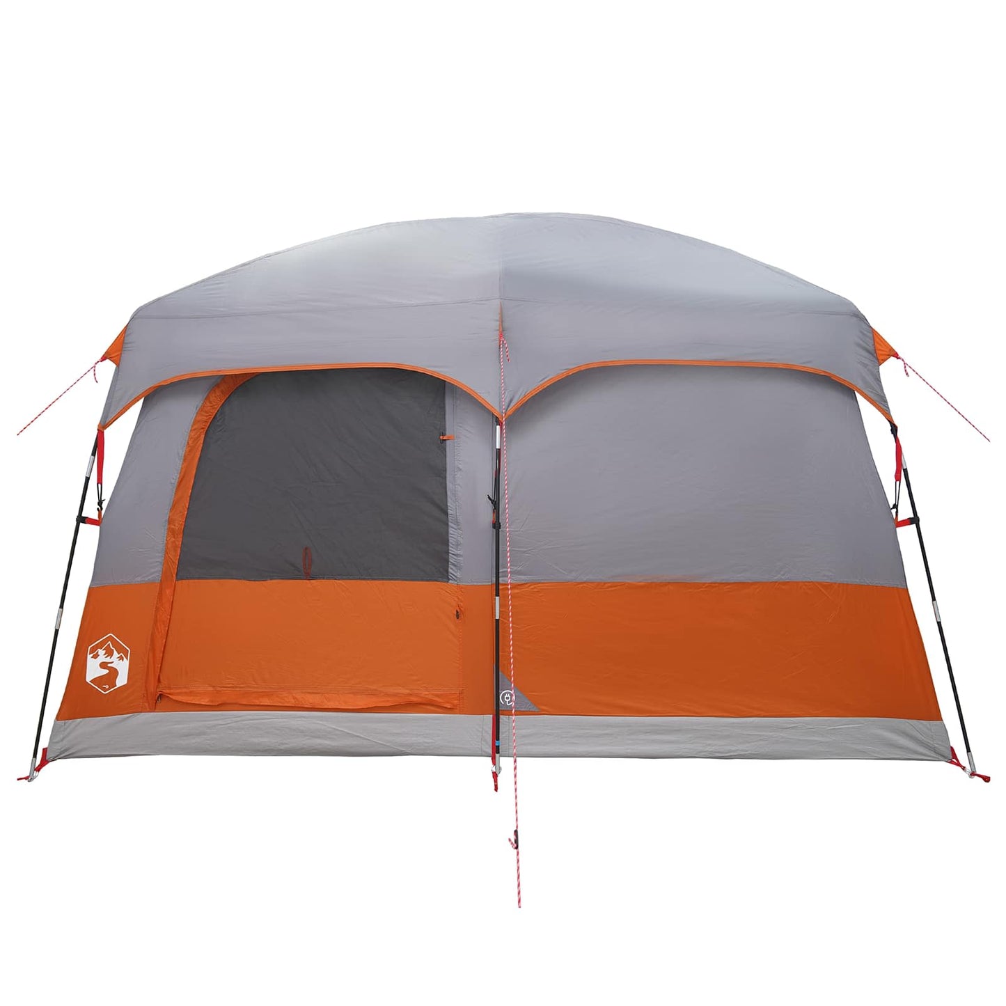 vidaXL Family Tent 8-Person Grey and Orange Polyester - 380 x 260 x 190 cm