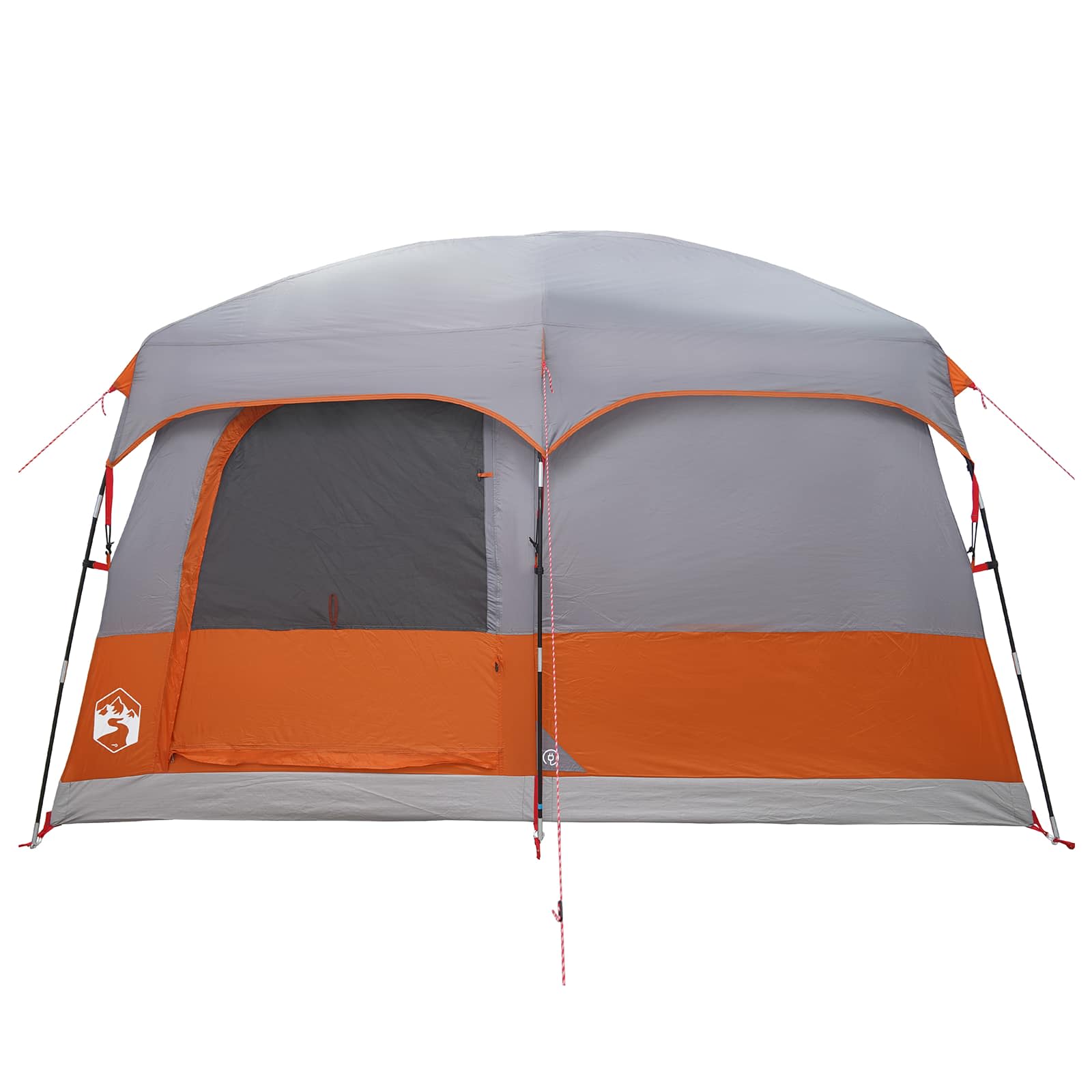 vidaXL Family Tent 8-Person Grey and Orange Polyester - 380 x 260 x 190 cm