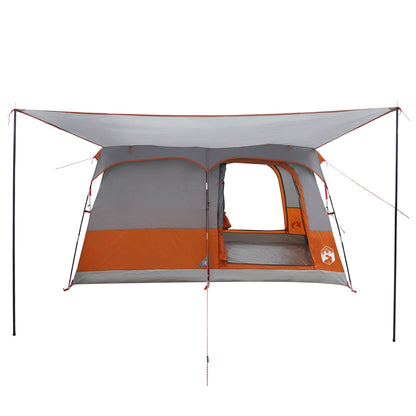vidaXL Family Tent 8-Person Grey and Orange Polyester - 380 x 260 x 190 cm
