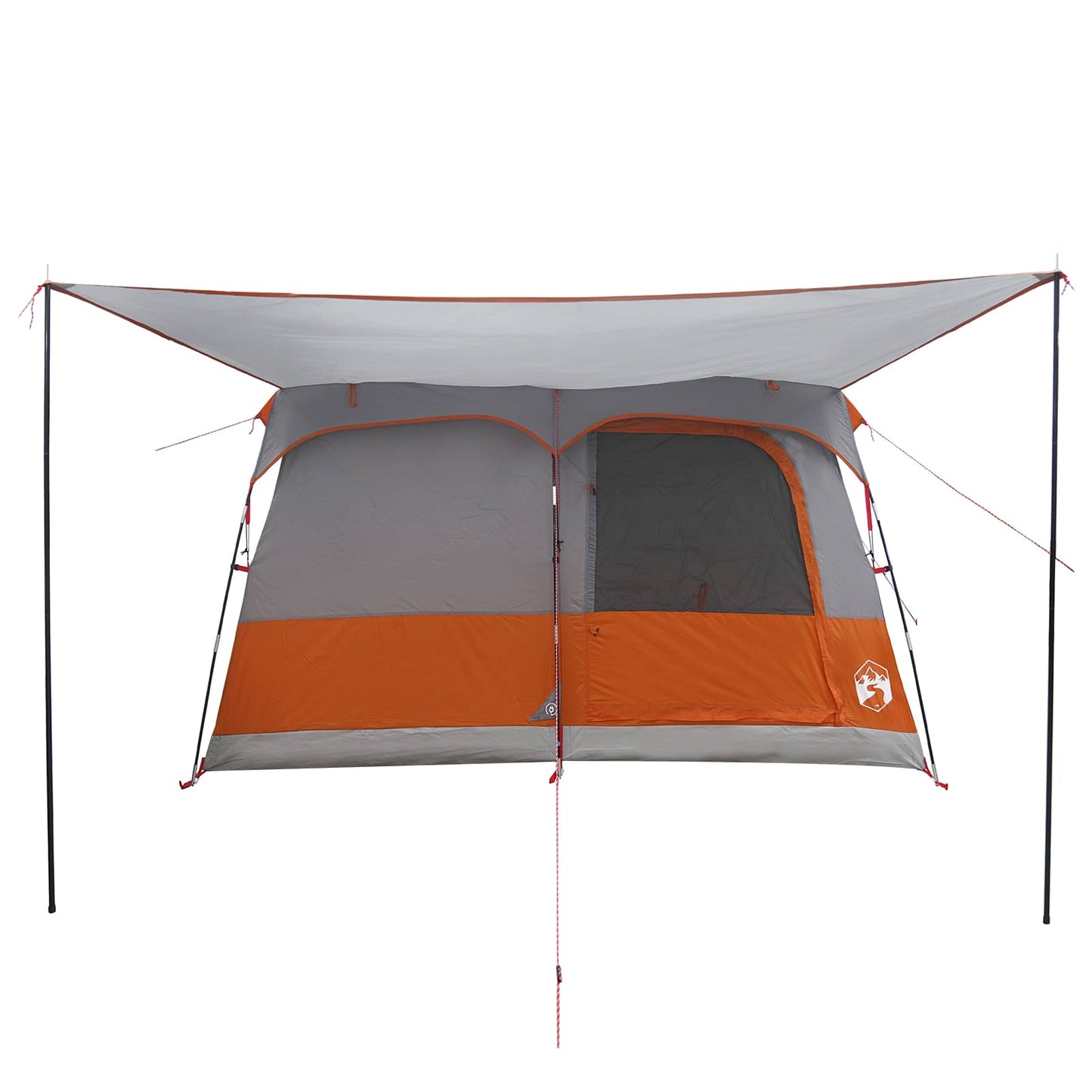 vidaXL Family Tent 8-Person Grey and Orange Polyester - 380 x 260 x 190 cm