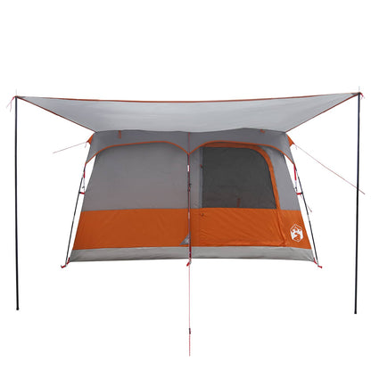 vidaXL Family Tent 8-Person Grey and Orange Polyester - 380 x 260 x 190 cm