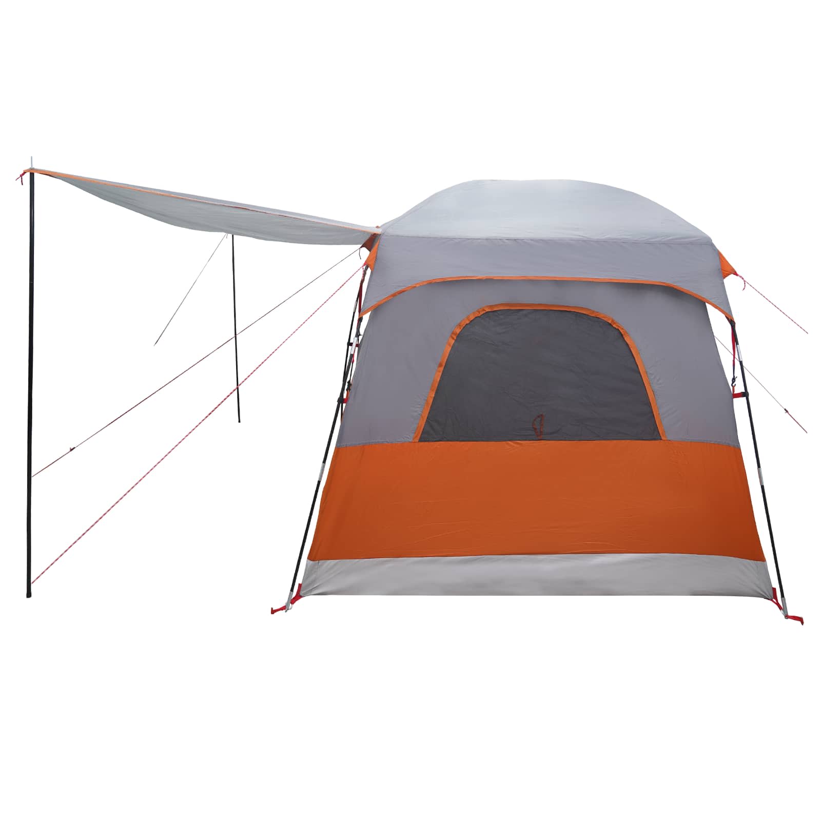 vidaXL Family Tent 8-Person Grey and Orange Polyester - 380 x 260 x 190 cm