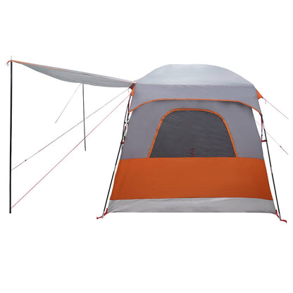 vidaXL Family Tent 8-Person Grey and Orange Polyester - 380 x 260 x 190 cm