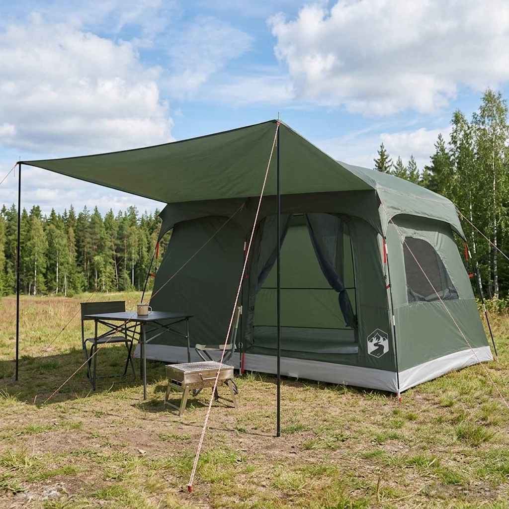 vidaXL Family Tent 8-Person Army Green Polyester - 380 x 260 x 190 cm