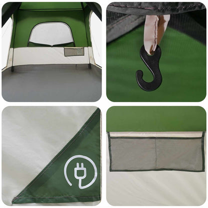 vidaXL Family Tent 10-Person Green Polyester and Steel - 420 x 305 x 200 cm