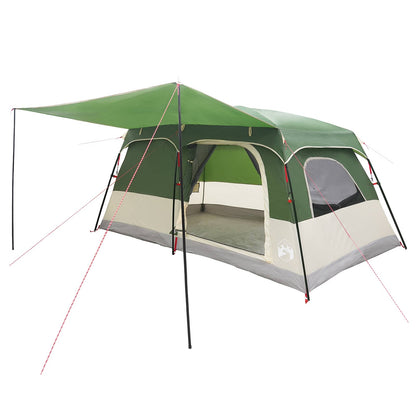 vidaXL Family Tent 10-Person Green Polyester and Steel - 420 x 305 x 200 cm