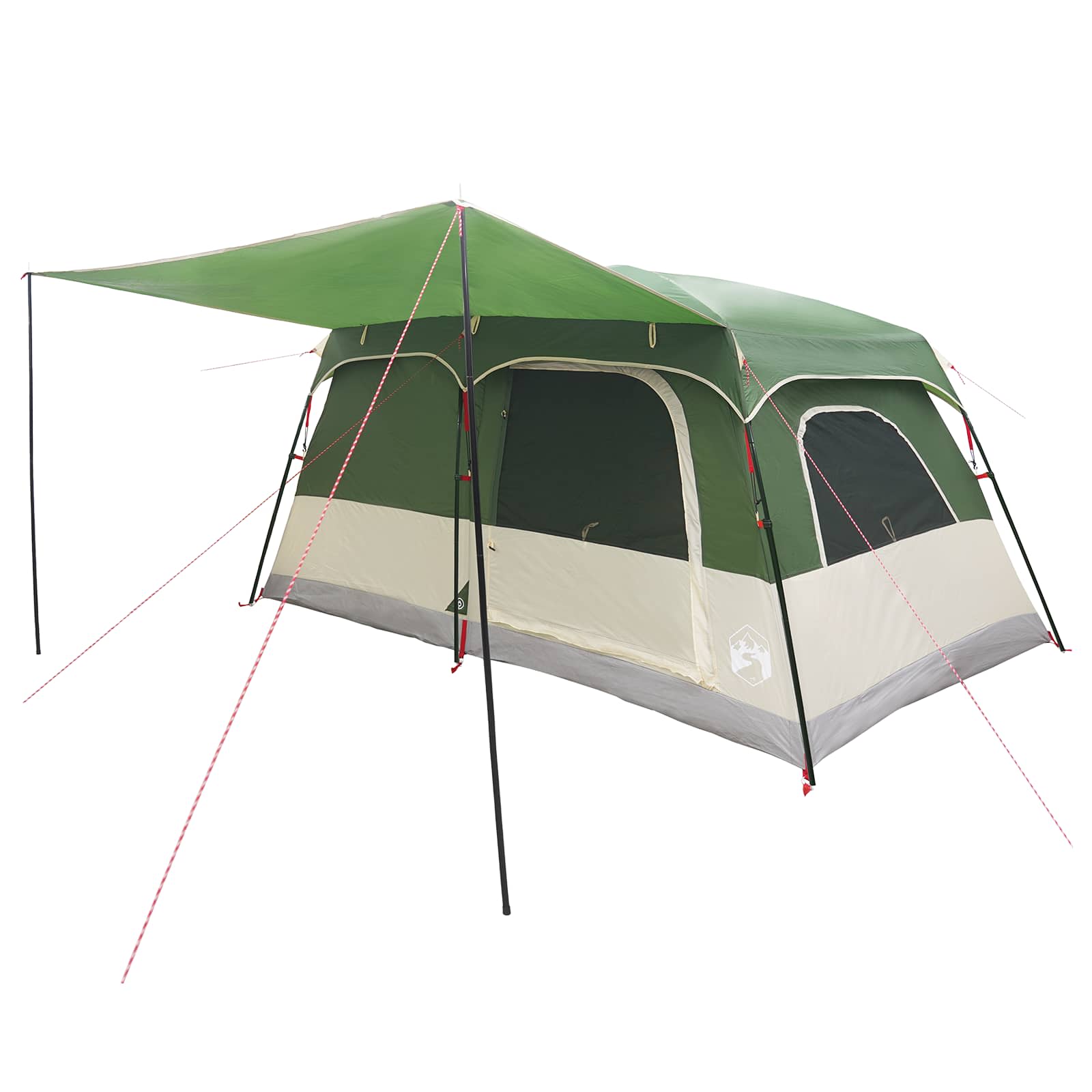 vidaXL Family Tent 10-Person Green Polyester and Steel - 420 x 305 x 200 cm