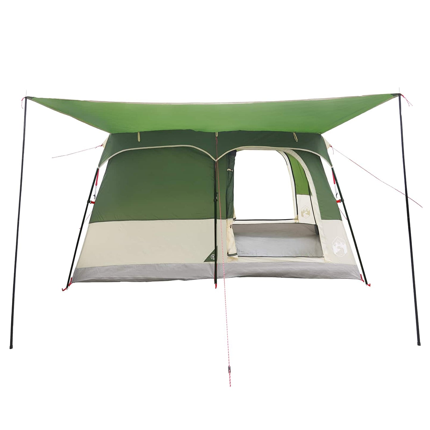 vidaXL Family Tent 10-Person Green Polyester and Steel - 420 x 305 x 200 cm