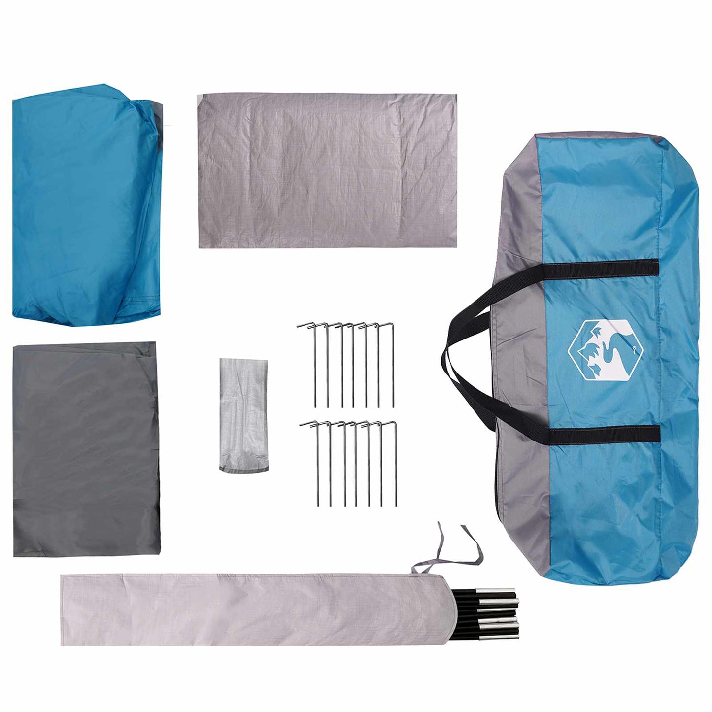 vidaXL Family Tent 10-Person Blue Polyester and Steel - 420 x 305 x 200 cm