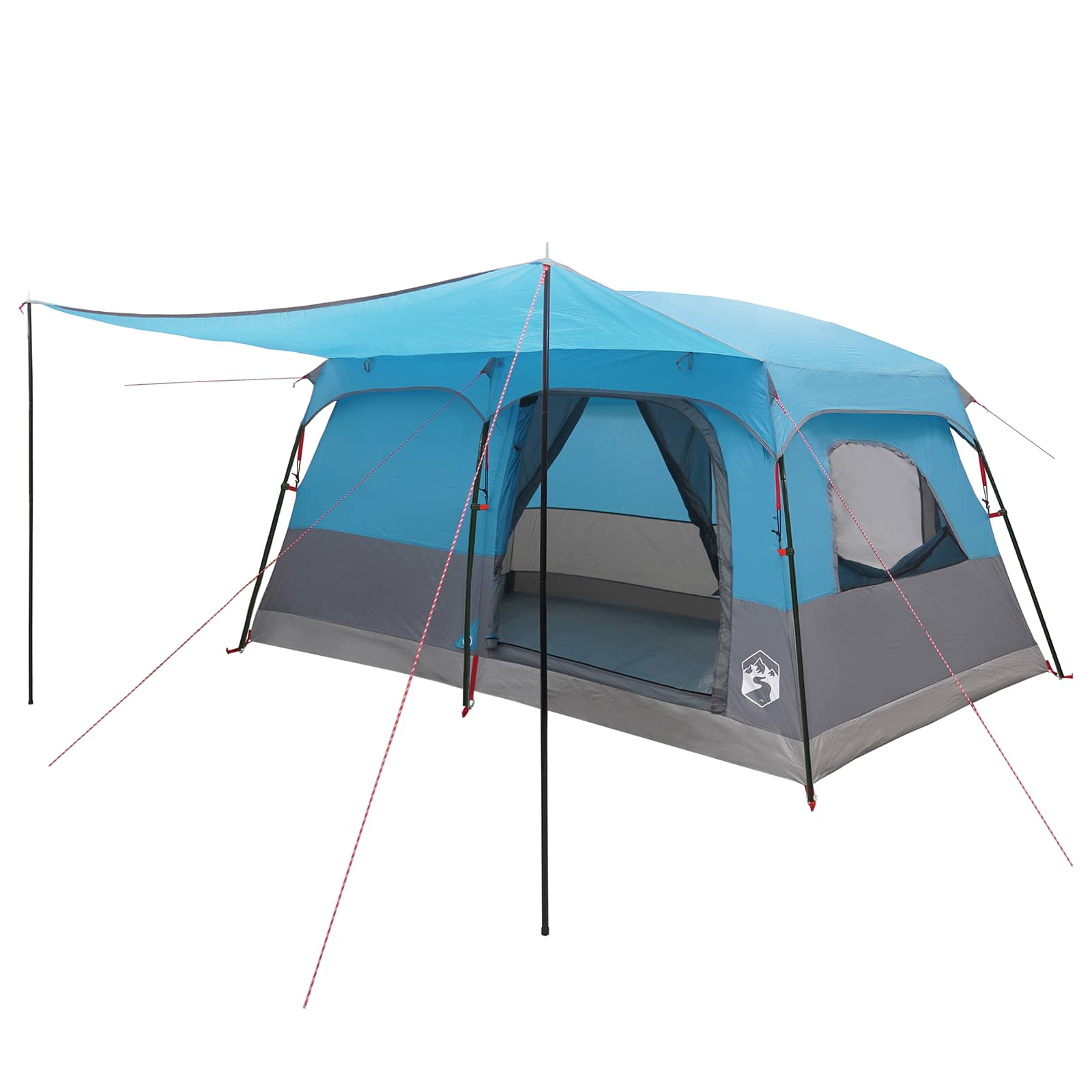 vidaXL Family Tent 10-Person Blue Polyester and Steel - 420 x 305 x 200 cm