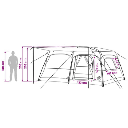 vidaXL Family Tent 10-Person Blue Polyester and Steel - 420 x 305 x 200 cm