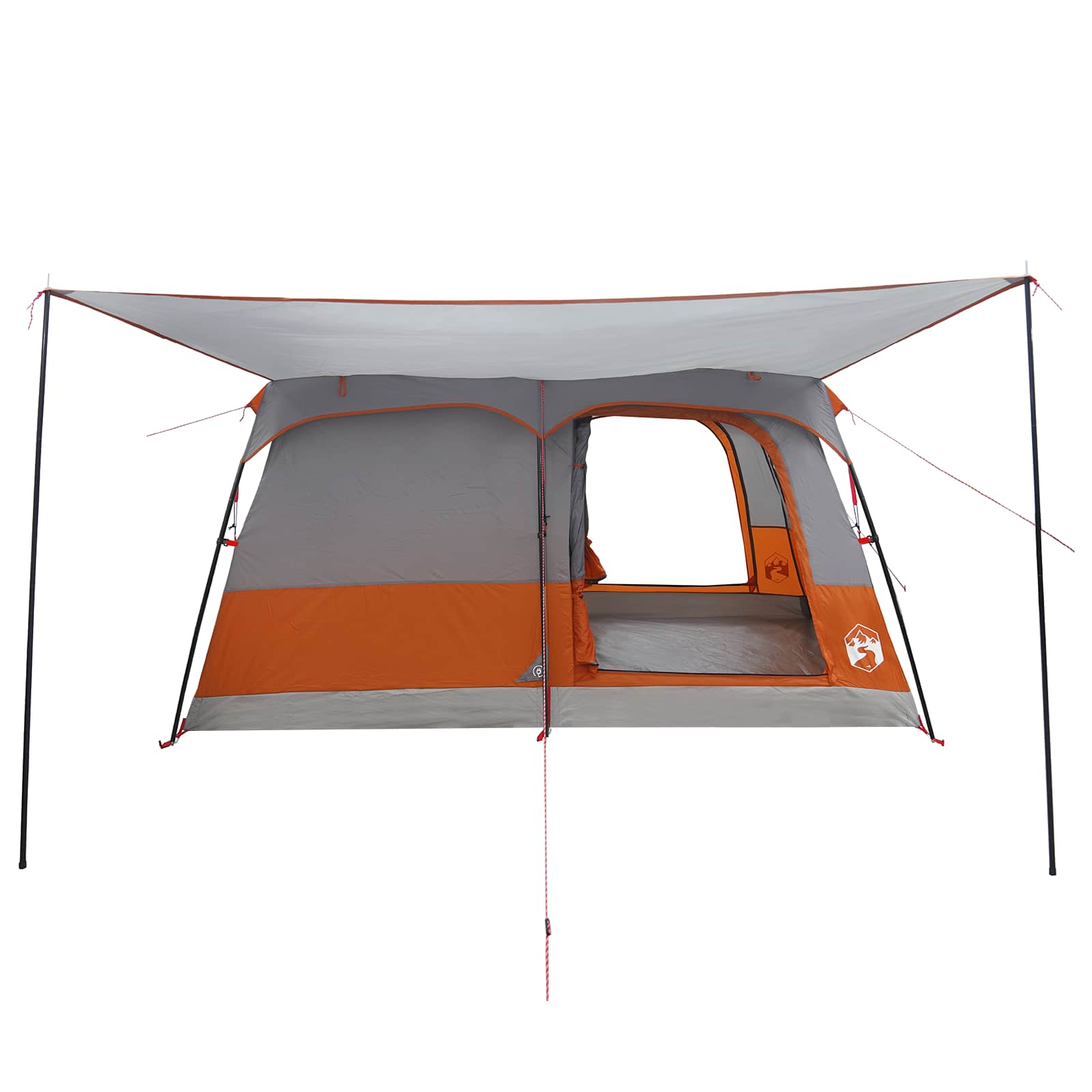 vidaXL Family Tent 10-Person Grey and Orange Polyester and Steel - 420 x 305 x 200 cm