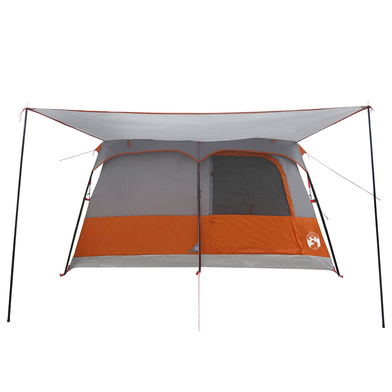 vidaXL Family Tent 10-Person Grey and Orange Polyester and Steel - 420 x 305 x 200 cm