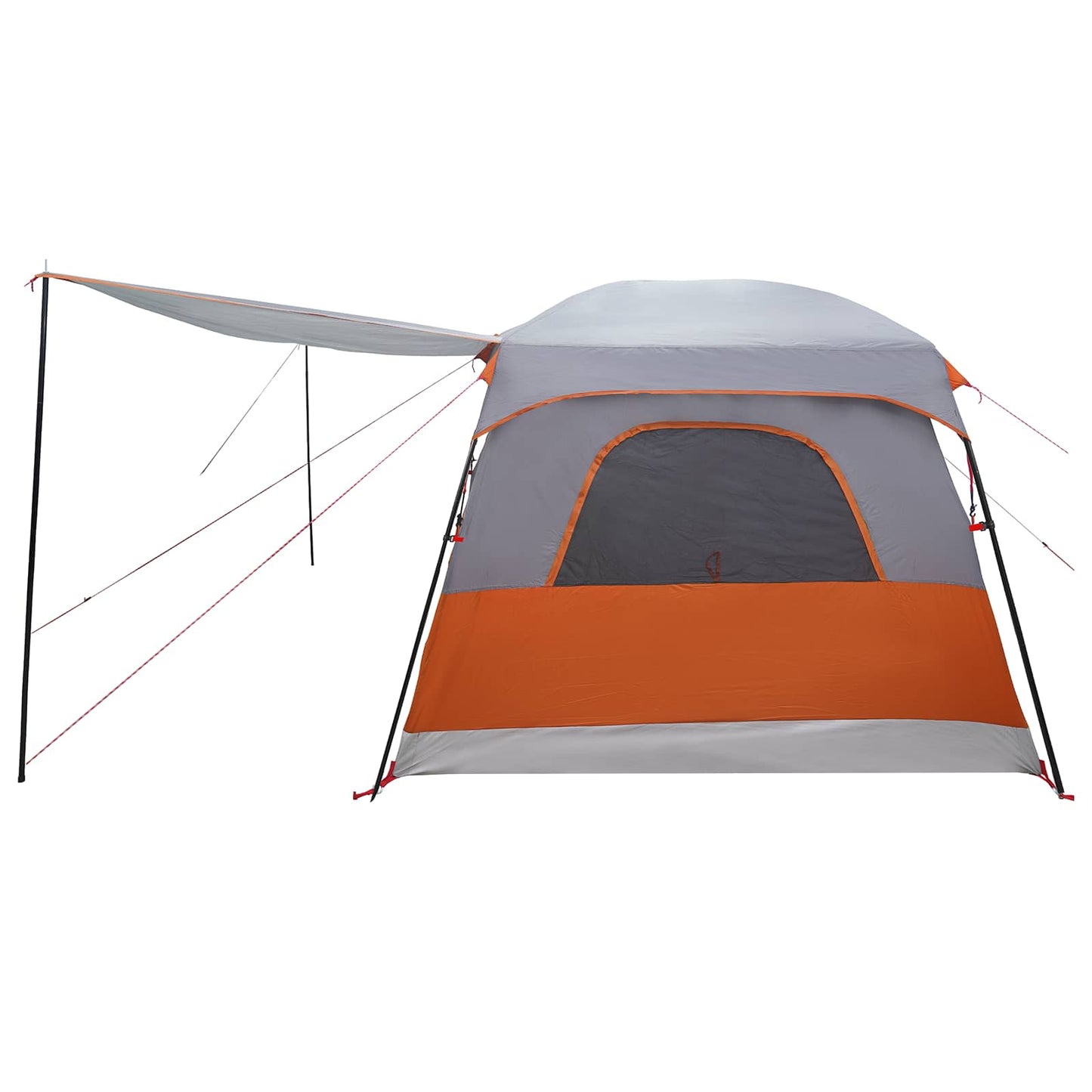 vidaXL Family Tent 10-Person Grey and Orange Polyester and Steel - 420 x 305 x 200 cm