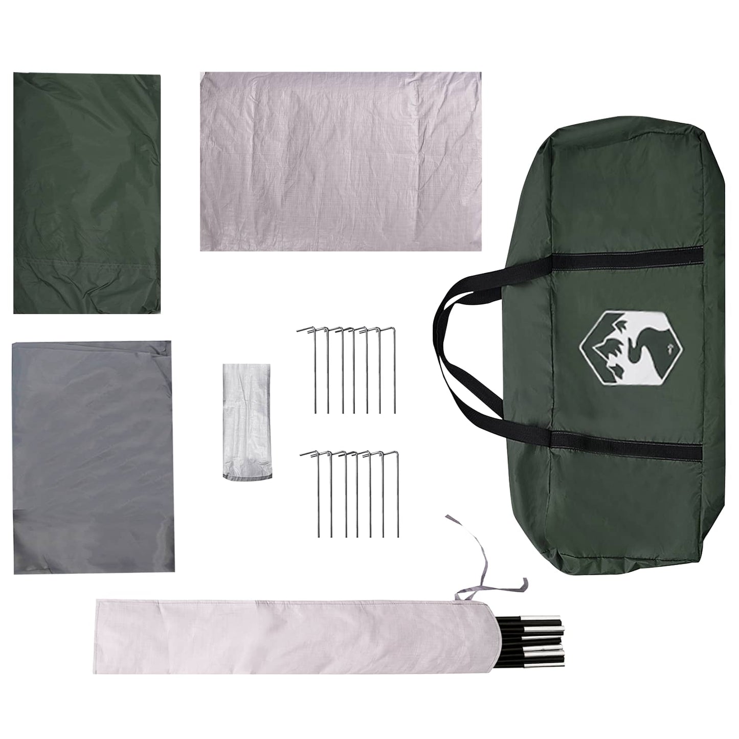 vidaXL Family Tent 10-Person Army Green Polyester and Steel - 420 x 305 x 200 cm