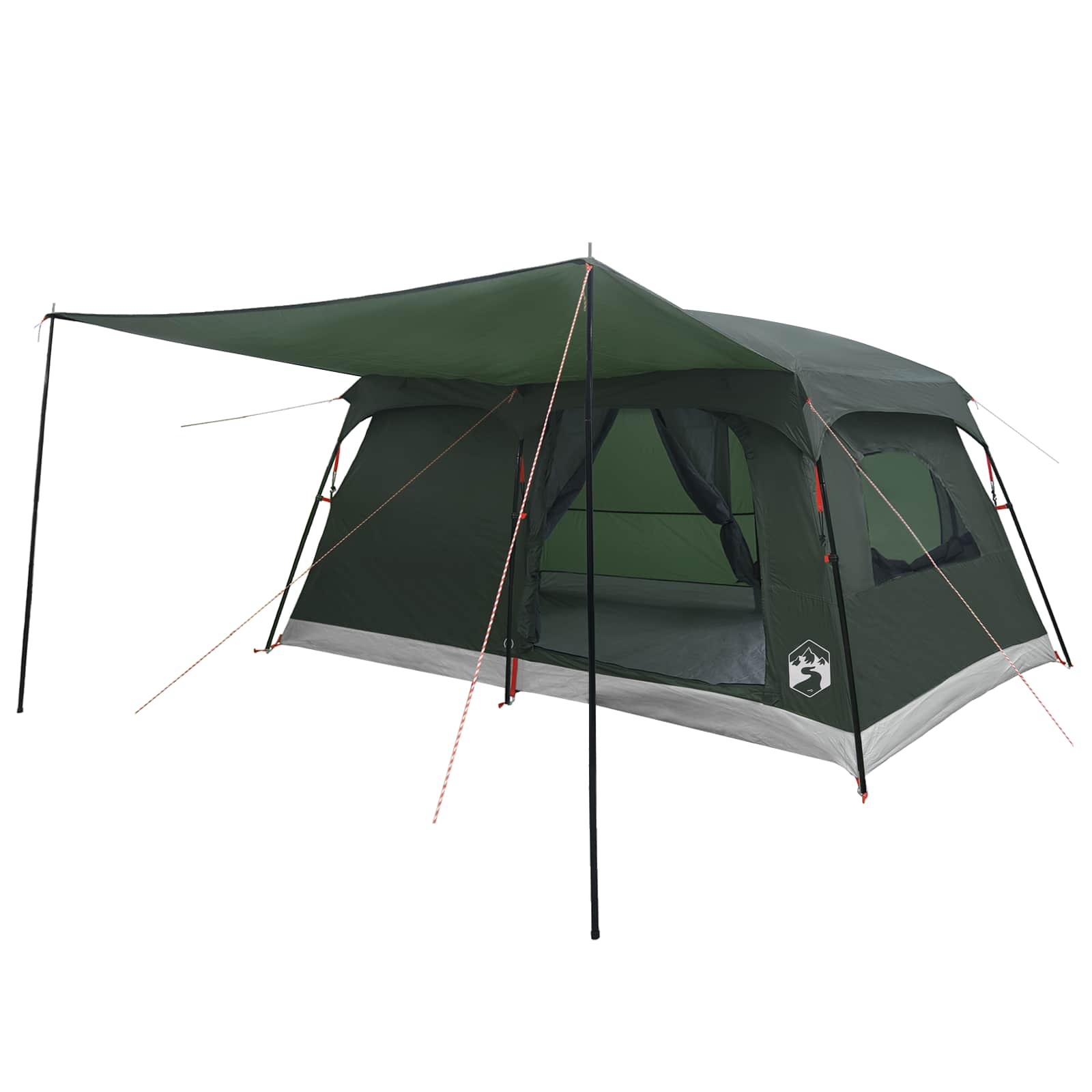 vidaXL Family Tent 10-Person Army Green Polyester and Steel - 420 x 305 x 200 cm