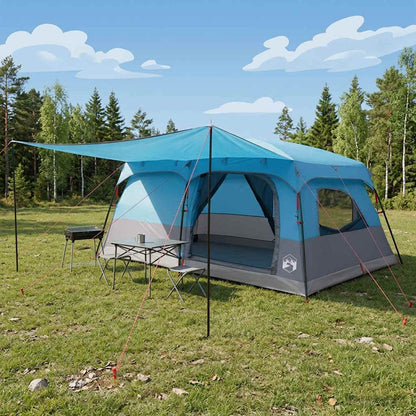 vidaXL Family Tent 14-Person Blue Polyester and Steel - 500 x 400 x 230 cm