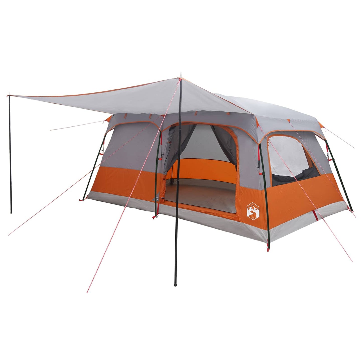 vidaXL Family Tent 14-Person Grey and Orange Polyester and Steel - 500 x 400 x 230 cm