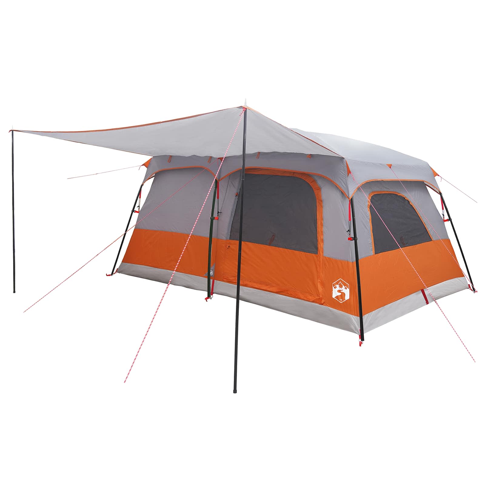 vidaXL Family Tent 14-Person Grey and Orange Polyester and Steel - 500 x 400 x 230 cm