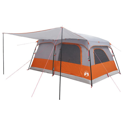 vidaXL Family Tent 14-Person Grey and Orange Polyester and Steel - 500 x 400 x 230 cm