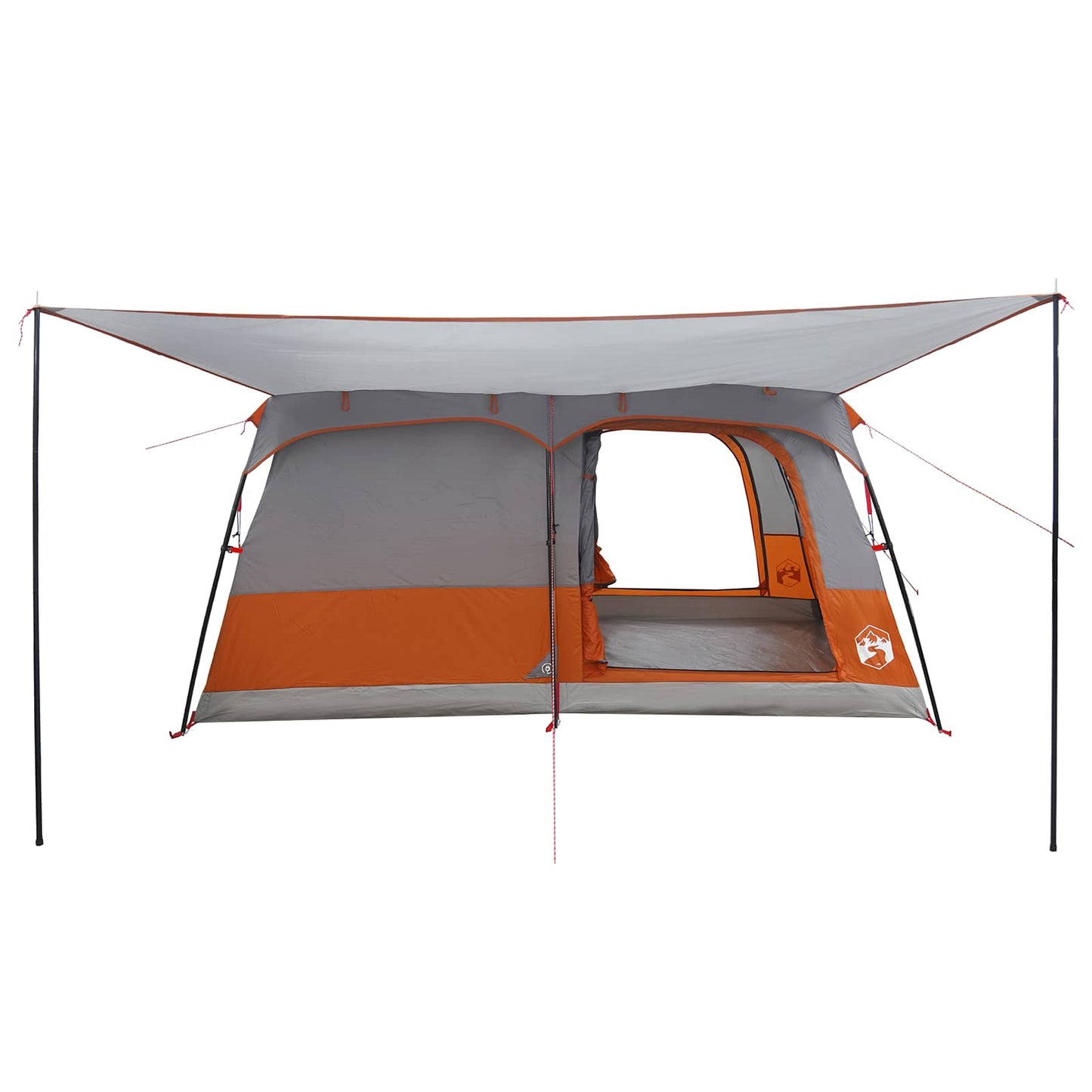 vidaXL Family Tent 14-Person Grey and Orange Polyester and Steel - 500 x 400 x 230 cm
